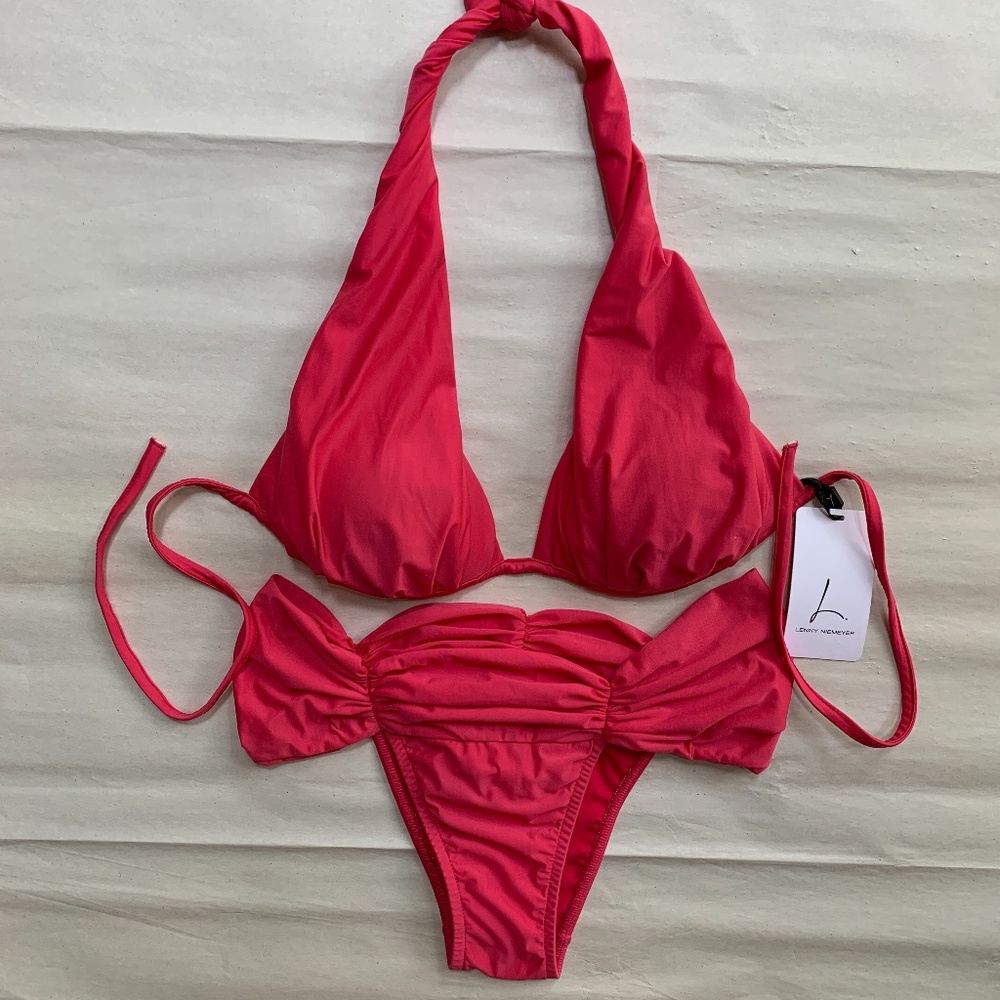 Lenny Niemeyer Magenta Halter top bikinis